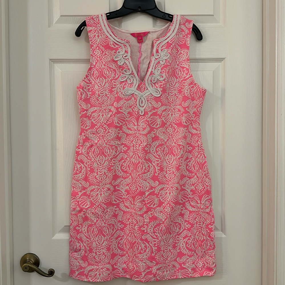 Lilly Pulitzer Pink and White Sheath Mini Dress